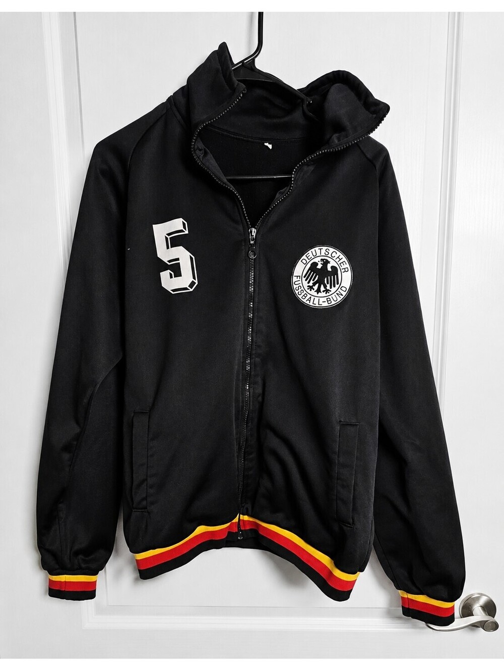 Germany DFB Soccer Track Jacket XL Black Deutschland #5 Full Zip